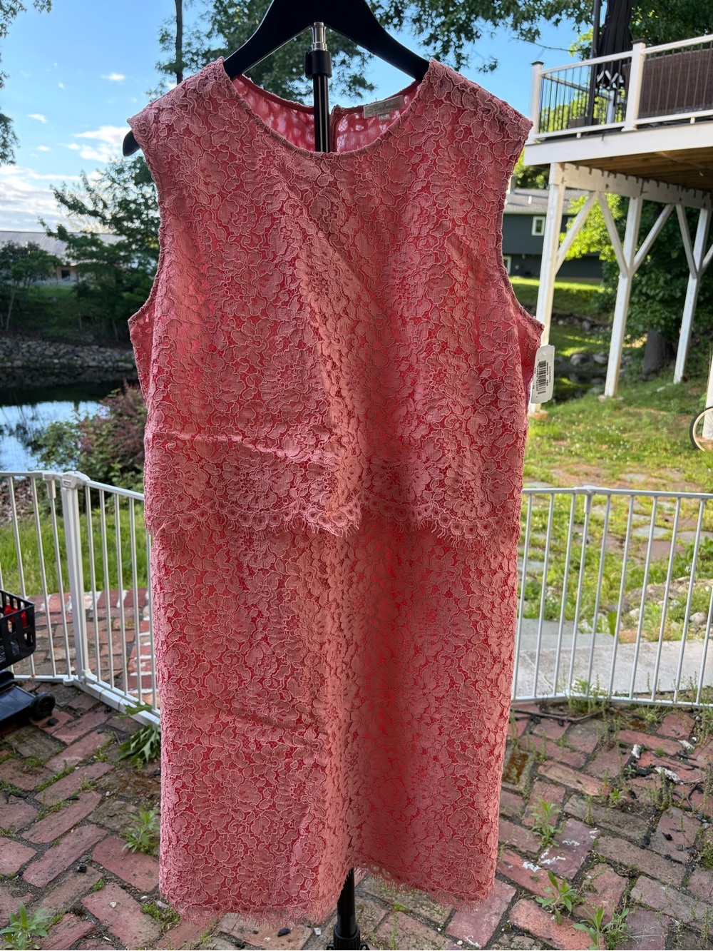 NWT Shoshanna Pink Sleeveless Lace Midi Dress Size 12